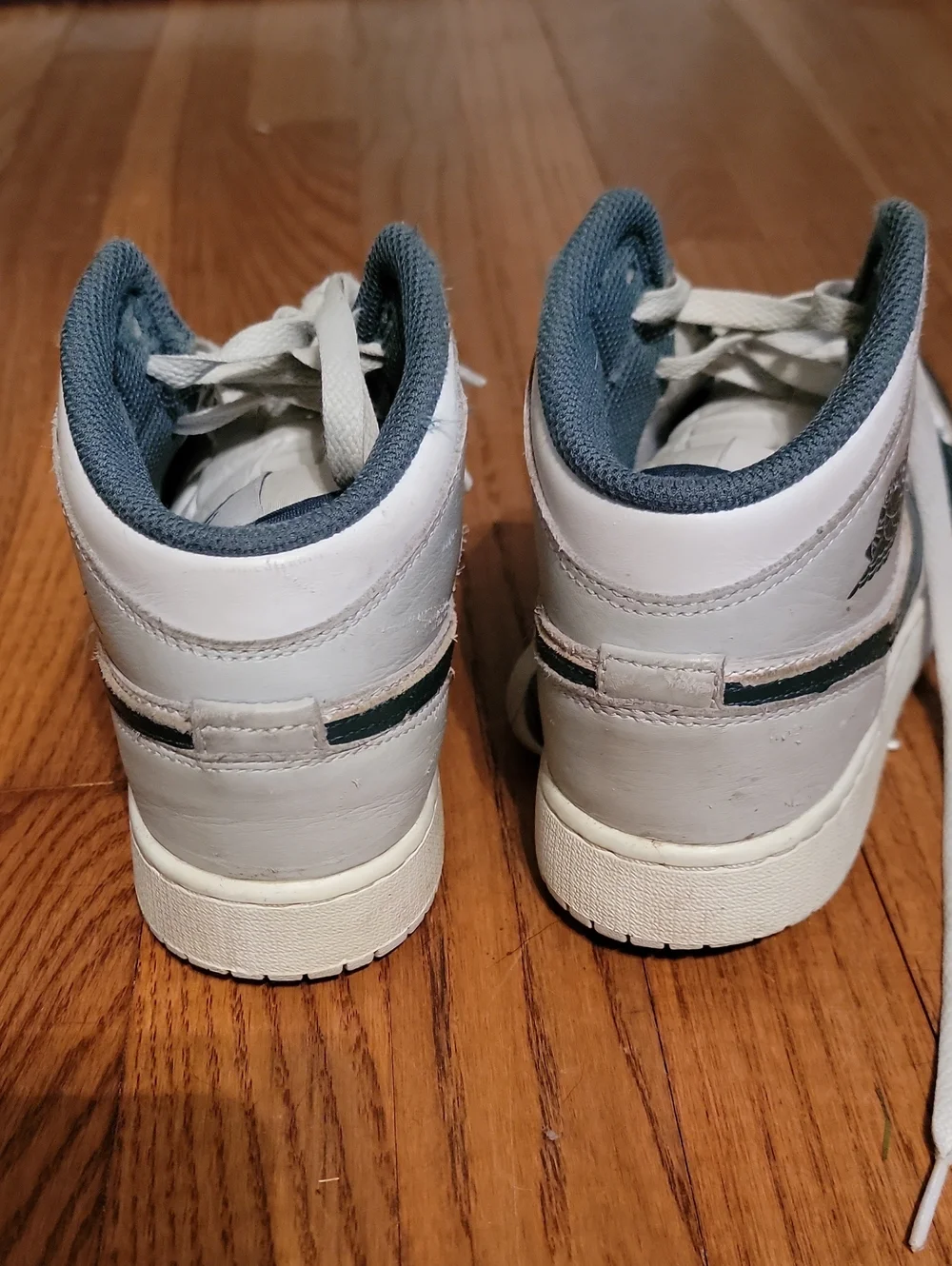 Jordan Kids' High-Top Sneakers in White and Dark Green